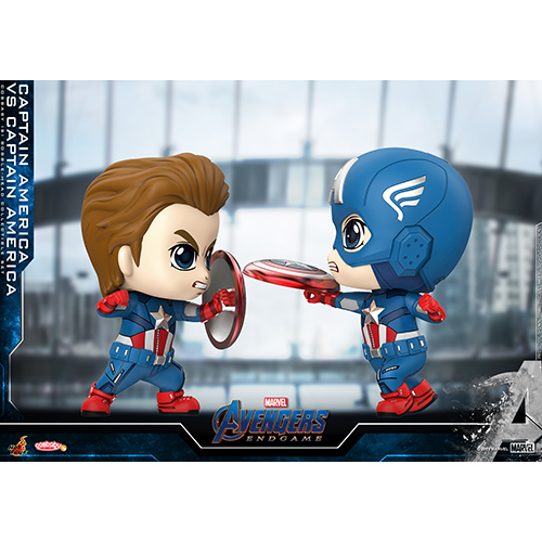 Hot Toys Bobble-Head Avengers:Endgame Cosbaby Captain America Unmasked Figure 